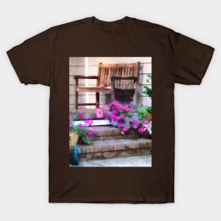 Pink Petunias and Watering Cans T-Shirt